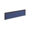 Straight fabric desktop screen 1400mm x 380mm blue fabric with black aluminium frame - A1400-K-B
