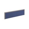 Straight fabric desktop screen 1400mm x 380mm blue fabric with silver aluminium frame - A1400-S-B