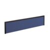 Straight fabric desktop screen 1600mm x 380mm blue fabric with black aluminium frame - A1600-K-B