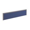 Straight fabric desktop screen 1600mm x 380mm blue fabric with silver aluminium frame - A1600-S-B