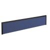 Straight fabric desktop screen 1800mm x 380mm blue fabric with black aluminium frame - A1800-K-B