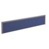 Straight fabric desktop screen 1800mm x 380mm blue fabric with silver aluminium frame - A1800-S-B