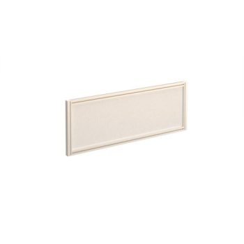 Straight glazed desktop screen 1000mm x 380mm polar white with white aluminium frame - AG1000-WH-W