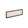 Straight glazed desktop screen 1200mm x 380mm polar white with black aluminium frame - AG1200-K-W