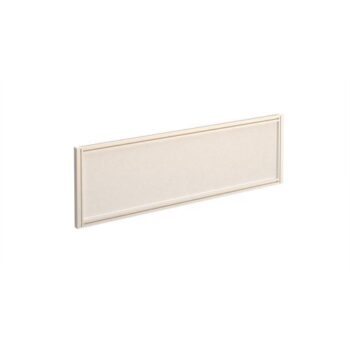 Straight glazed desktop screen 1200mm x 380mm polar white with white aluminium frame - AG1200-WH-W