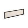 Straight glazed desktop screen 1400mm x 380mm polar white with black aluminium frame - AG1400-K-W