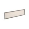 Straight glazed desktop screen 1400mm x 380mm polar white with silver aluminium frame - AG1400-S-W