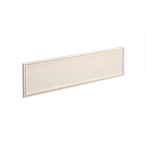 Straight glazed desktop screen 1400mm x 380mm polar white with white aluminium frame - AG1400-WH-W