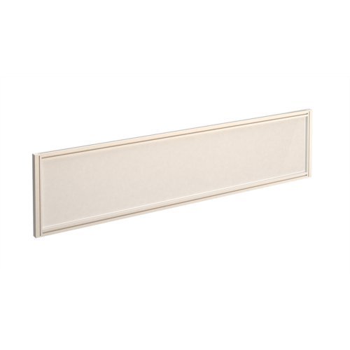 Straight glazed desktop screen 1600mm x 380mm polar white with white aluminium frame - AG1600-WH-W