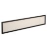 Straight glazed desktop screen 1800mm x 380mm polar white with black aluminium frame - AG1800-K-W