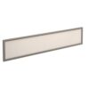 Straight glazed desktop screen 1800mm x 380mm polar white with silver aluminium frame - AG1800-S-W