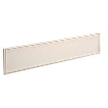 Straight glazed desktop screen 1800mm x 380mm polar white with white aluminium frame - AG1800-WH-W