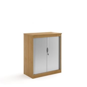 Systems horizontal tambour door cupboard 1200mm high oak - ST12O