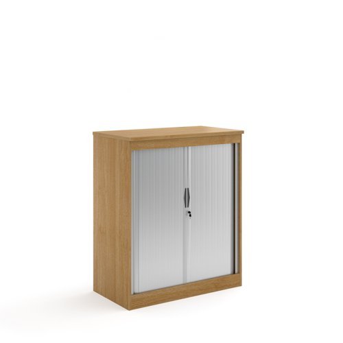 Systems horizontal tambour door cupboard 1200mm high oak - ST12O
