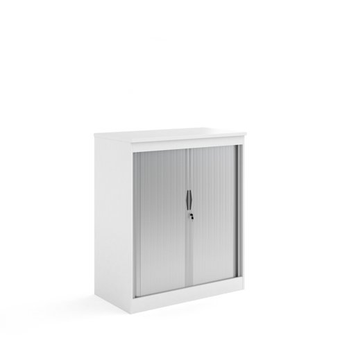 Systems horizontal tambour door cupboard 1200mm high white - ST12WH
