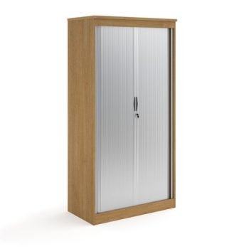 Systems horizontal tambour door cupboard 2000mm high oak - ST20O