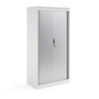 Systems horizontal tambour door cupboard 2000mm high white - ST20WH