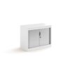 Systems horizontal tambour door cupboard 800mm high white - ST8WH