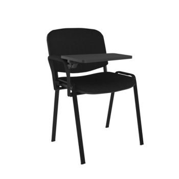 Taurus meeting room chair with black frame and writing tablet black - TAU40004-K