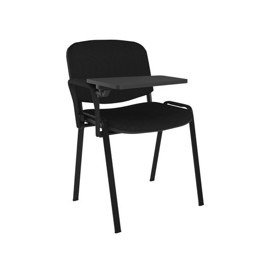 Taurus meeting room chair with black frame and writing tablet black - TAU40004-K