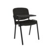 Taurus meeting room chair with black frame and writing tablet charcoal - TAU40004-C