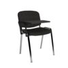 Taurus meeting room chair with chrome frame and writing tablet charcoal - TAU40007-C