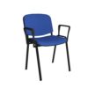 Taurus meeting room stackable chair with black frame and fixed arms blue - TAU40003-B