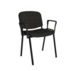 Taurus meeting room stackable chair with black frame and fixed arms charcoal - TAU40003-C