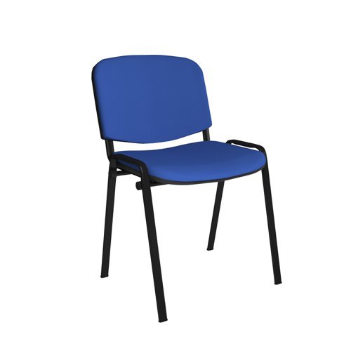 Taurus meeting room stackable chair with black frame and no arms blue - TAU40002-B