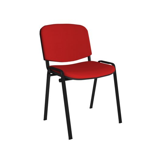 Taurus meeting room stackable chair with black frame and no arms red - TAU40002-R