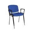 Taurus meeting room stackable chair with chrome frame and fixed arms blue - TAU40006-B