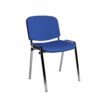 Taurus meeting room stackable chair with chrome frame and no arms blue - TAU40005-B