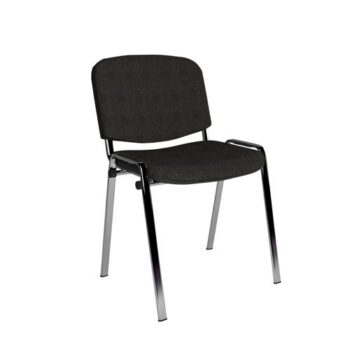 Taurus meeting room stackable chair with chrome frame and no arms charcoal - TAU40005-C