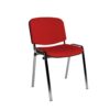 Taurus meeting room stackable chair with chrome frame and no arms red - TAU40005-R