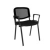 Taurus mesh back meeting room stackable chair with fixed arms black - TAUMA