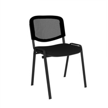 Taurus mesh back meeting room stackable chair with no arms black - TAUMK