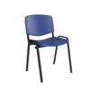 Taurus plastic meeting room stackable chair with no arms blue with black frame - TAU40002-PB