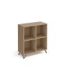 Tikal cube storage unit 950mm high with 4 open boxes and black hairpin legs oak - TKCS2-2-KO