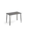 Tikal straight desk 1000mm x 600mm with hairpin legs black legs grey top - TK610-OG
