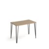 Tikal straight desk 1000mm x 600mm with hairpin legs black legs oak top - TK610-KO
