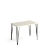 Tikal straight desk 1000mm x 600mm with hairpin legs black legs white top - TK610-WH