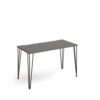 Tikal straight desk 1200mm x 600mm with hairpin legs black legs grey top - TK612-OG