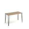 Tikal straight desk 1200mm x 600mm with hairpin legs black legs oak top - TK612-KO