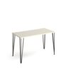 Tikal straight desk 1200mm x 600mm with hairpin legs black legs white top - TK612-WH