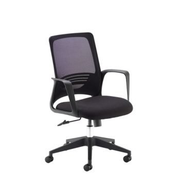 Toto black mesh back operator chair with black fabric seat and black base - TOT300T1-K