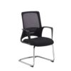 Toto black mesh back visitors chair with black fabric seat and chrome cantilever frame - TOT100C1-K
