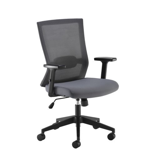 Travis grey mesh back operator chair with grey fabric seat and black base - TVS300T1-K