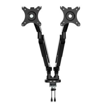 Triton gas lift space-saving double monitor arm black - TGDMARM-K