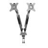 Triton gas lift space-saving double monitor arm silver - TGDMARM-S