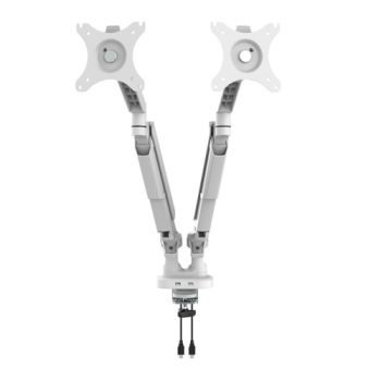 Triton gas lift space-saving double monitor arm white - TGDMARM-WH
